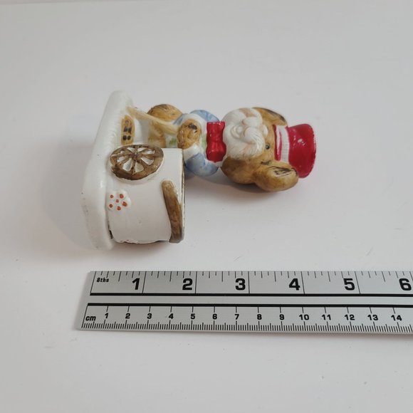 VINTAGE 1978 Jasco Porcelain Mouse Circus Ringleader Tea Candle Holder Bowtie - Picture 5 of 5